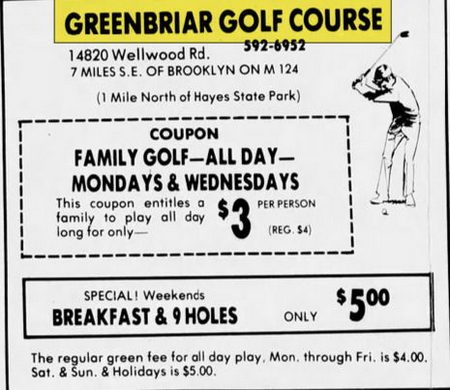 Greenbriar Golf Course (Greenbriar Golf & RV Park) - Jul 28 1978 Ad (newer photo)